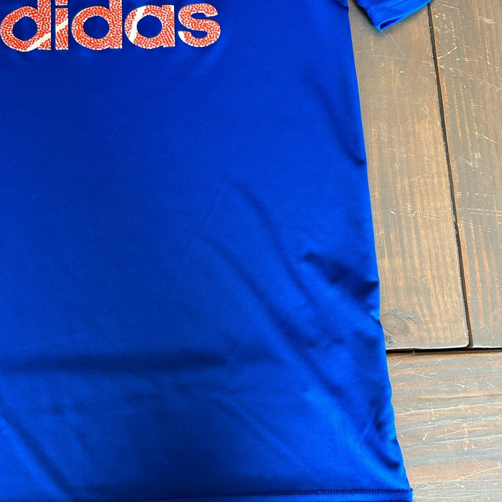 adidas Climalite Boy T-Shirt XL 18 Blue Graphic Print Logo Sports Outdoor School - Picture 6 of 15